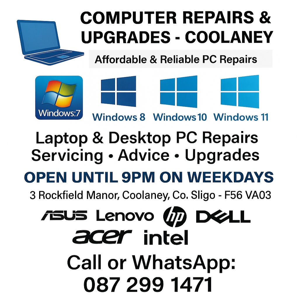 Computer Repairs & Upgrades - Call 0872991471